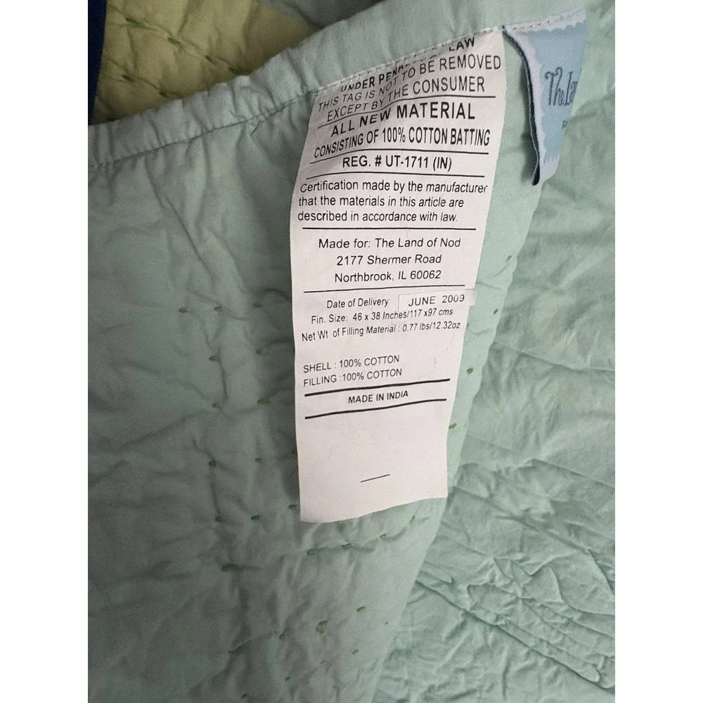 Crate and Barrel The Land of Nod Orange Tree Crib Toddler‎ Bed Quilt Patchwork